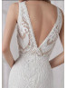 V Neck Ivory Lace V Back Wedding Dress V Neck Ivory Lace V Back Wedding Dress